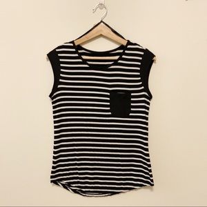Calvin Klein Striped Pocket Cropped Baby Tee